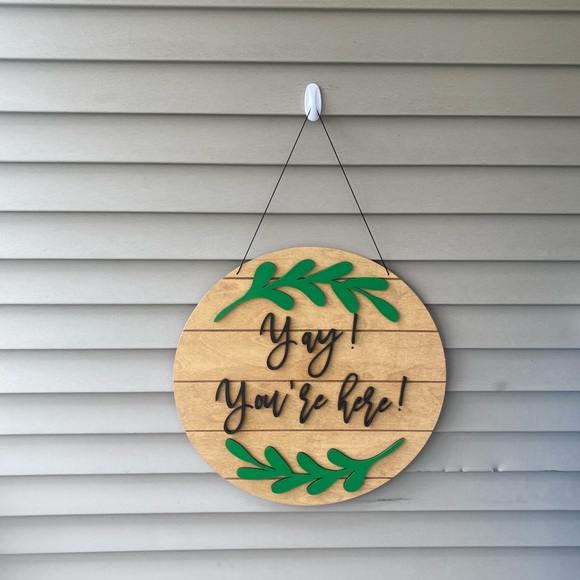 Etsy Made Front Door Wood Sign - Picture 4 of 5